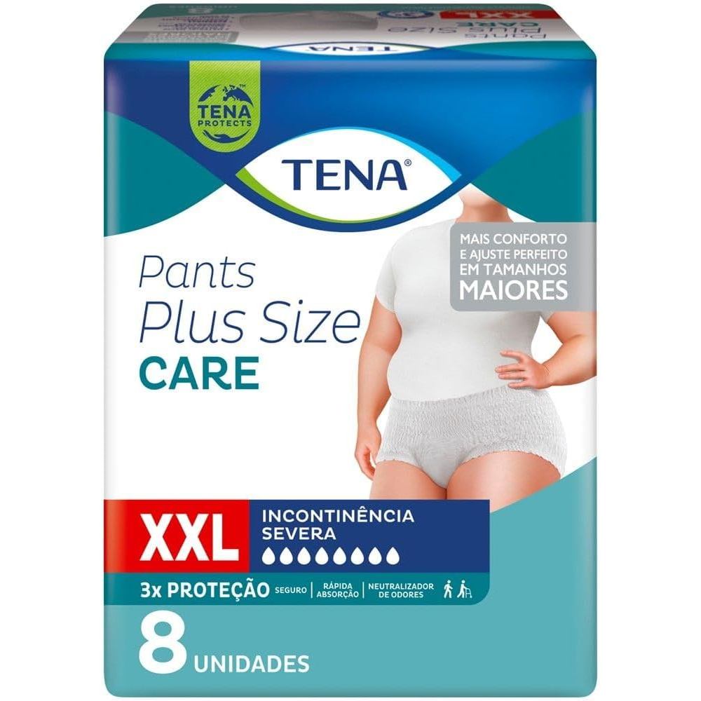 Roupa Íntima Tena Pants Plus Size Care XXL Com 8 Unidades