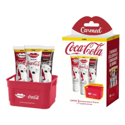 Kit Carmed Coca-Cola 3 Hidratantes Labiais 10g + Engradado