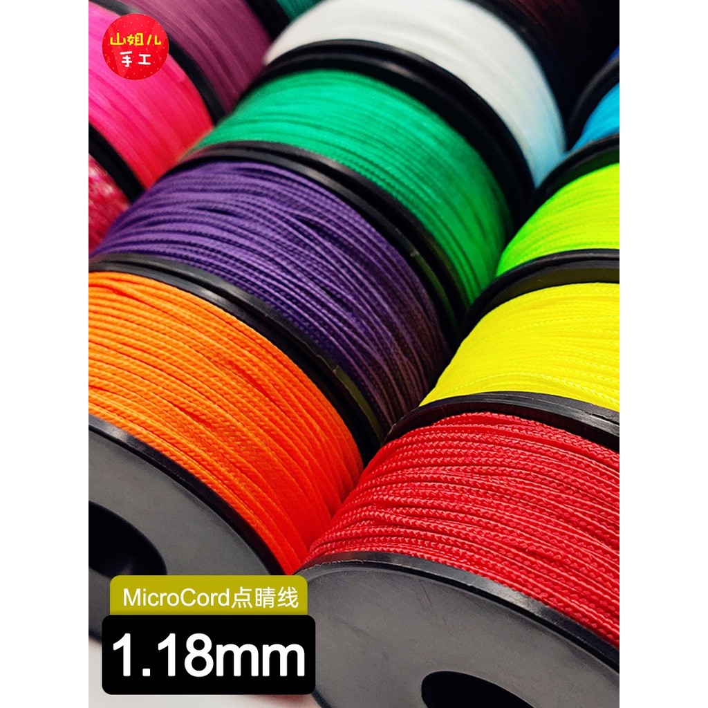 1.18mm MicroCord Micro Fio Linha de Acabamento Pulseira de Escala Reversa Corda Trançada Corda Artesanal 50m 1 Rolo