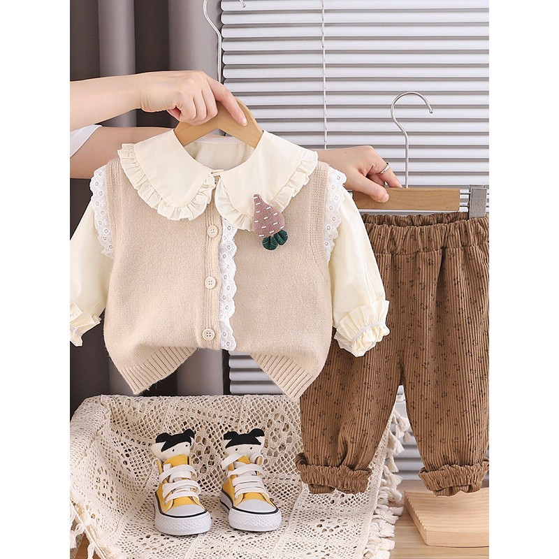 Primavera estilo 2026 novo estilo meninas ternos moda 1 ano de idade meninas moda Wear 3 bebê crianças roupas do bebê me