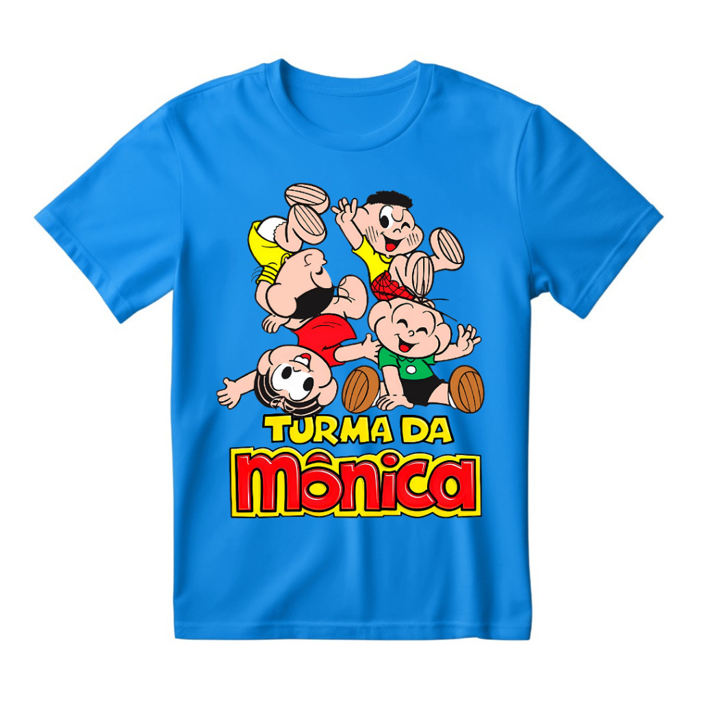 Camiseta camisa blusinha Infantil Juvenil Turma da Mônica Cebolionha Cascão 100% Algodão 1 a 16