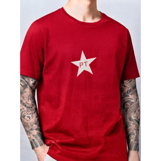 Camiseta Masculina Petista - Camisa Político Lula Unissex 100% Algodão Plus Size
