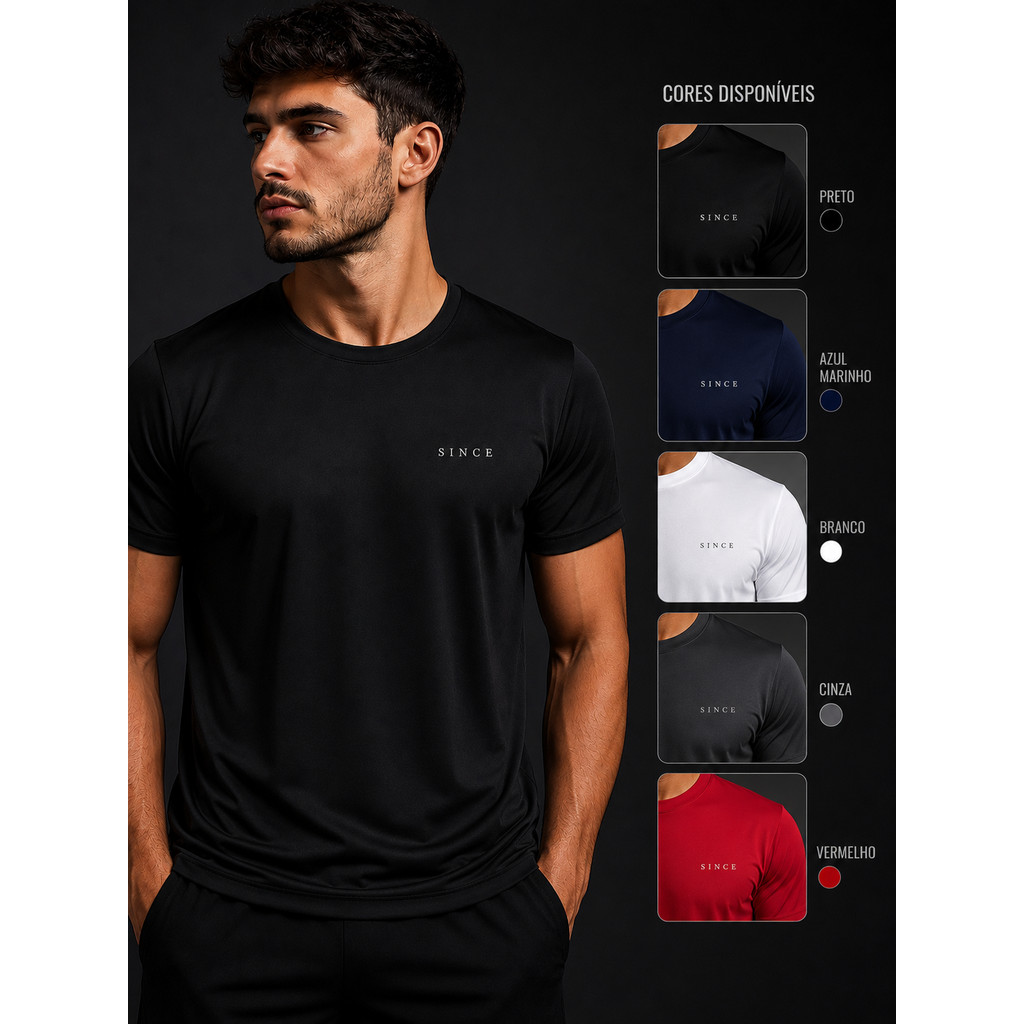 Camiseta Masculina Academia Dry Fit Esportiva Academia Leve Treino Respirável Fitness Musculação Corrida Dia  Bike