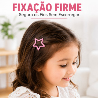 Kit Presilhas de Cabelo Estrela Coloridas para Meninas Crianças Grampos Fofo Infantil Acessório de Cabelo Y2K