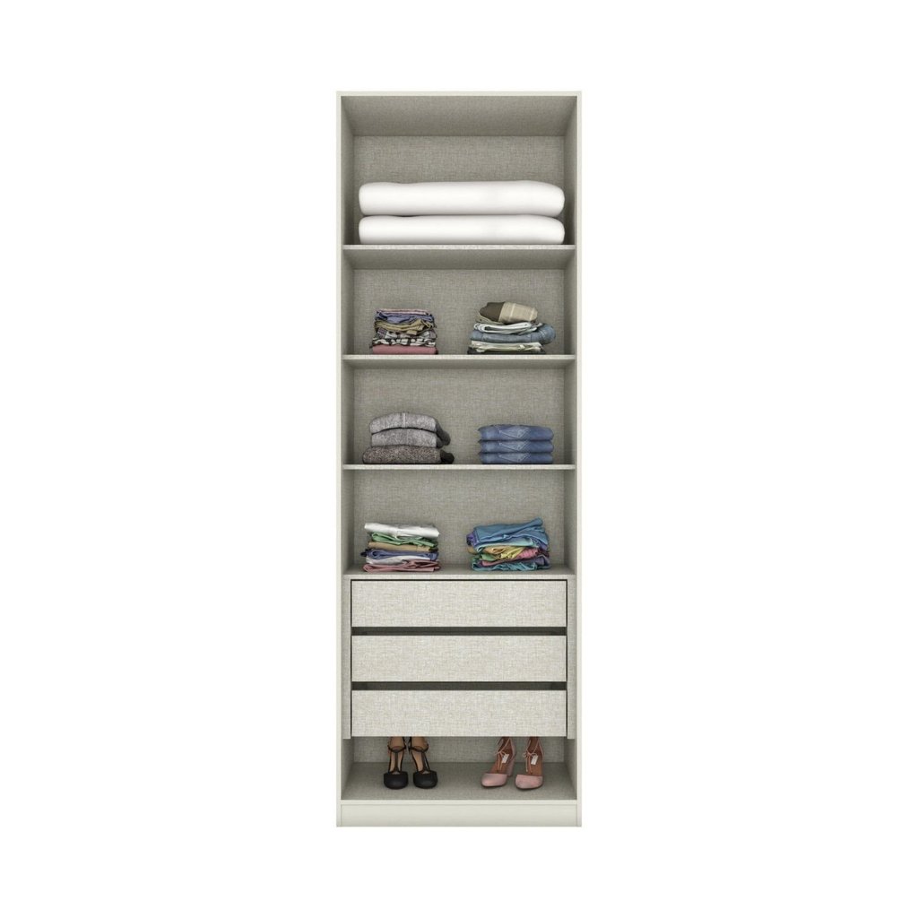 Guarda Roupa 2 Portas 3 Gavetas Seletto Branco/Areia HP Areia HP · foto 2