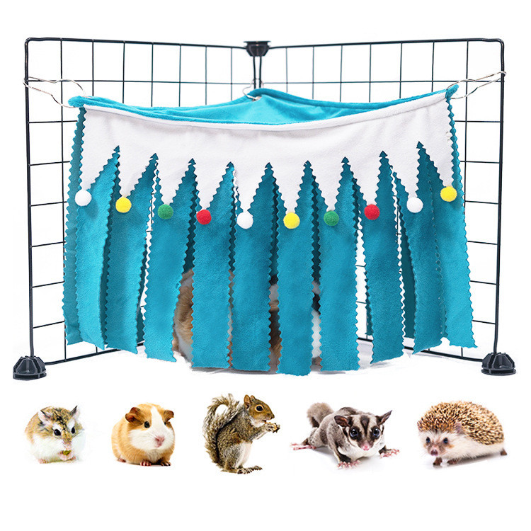 Natal pequeno canto do animal de estimação escondido escalada casa para animais de estimação Hamster cobaia coelho borla