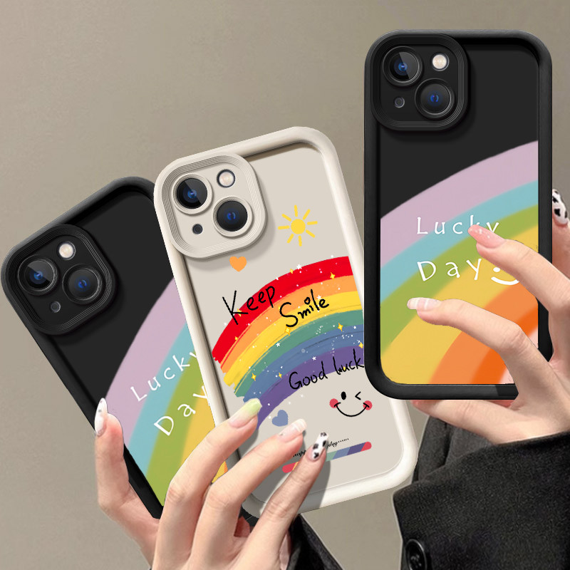Capa De Telefone Colorida Com Padrão De Arco-Íris , Compatível Samsung A15 A21S A22 A23 A24 A25 A31 A32 A33 A34 , Trasei
