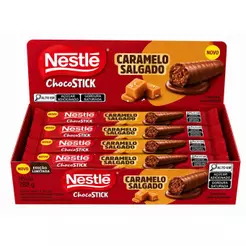 Chocolate Choco Stick Caramelo Salgado Nestlé Com 12 Unidades De 24g