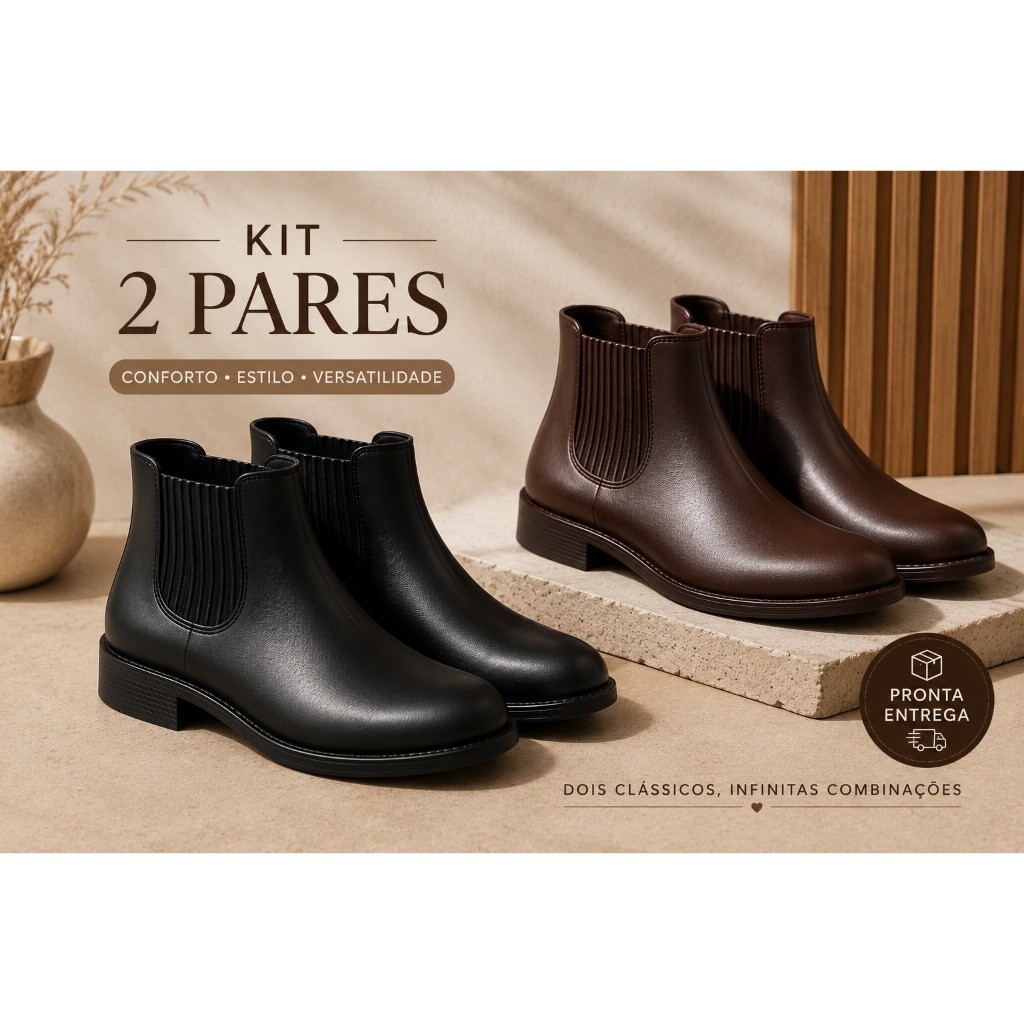 Kit 2 Pares Bota Feminina Borracha Enfermagem Hospital e Limpeza Confortável Antiderrapante 2025