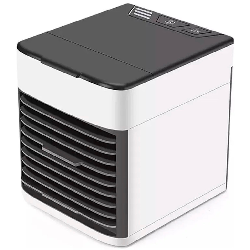 Climatizador Purificador Ar Ventilador 7 Cores Portatil Iluminaçao Led Usb Mesa Sala Quarto Casa Escritorio