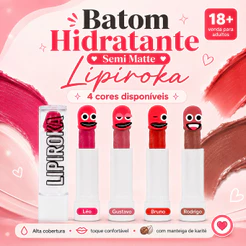 Batom Hidratante Semi Matte Maquiagem Labial Divertida