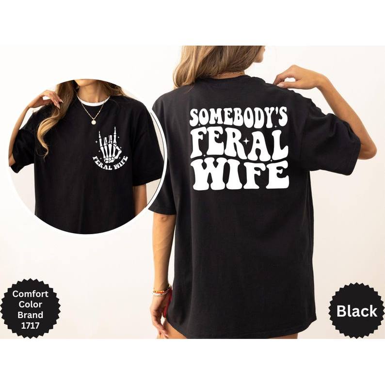 「BR.Moonlight」Camiseta Feminina Tema Feral Wife Estampa Fofa Divertida Confortável Linda Casual