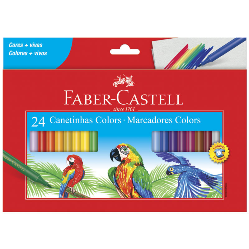 Caneta hidrográfica Colors 24 cores 150124CZF\550924 Faber-Castell