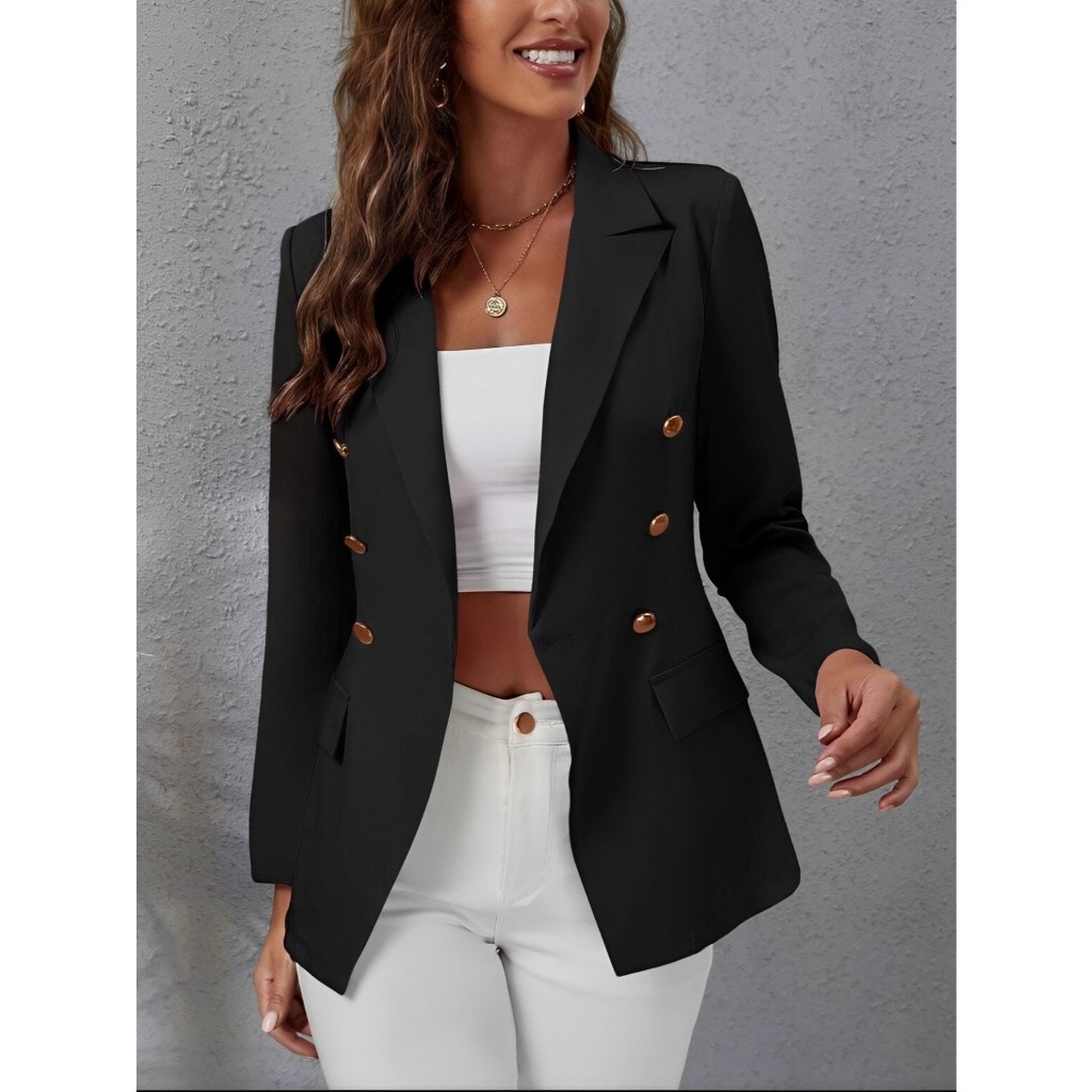 Blazer Feminino Casaquinho Alfaiataria Casaco Social Com Botão Lindo Super Envio