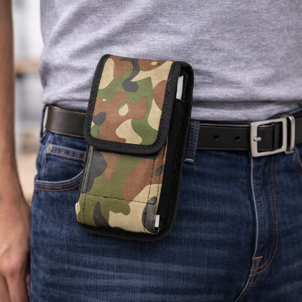 Capa de Celular Bolsa de Cintura Tática Suporte Smartphone Camuflada Exército