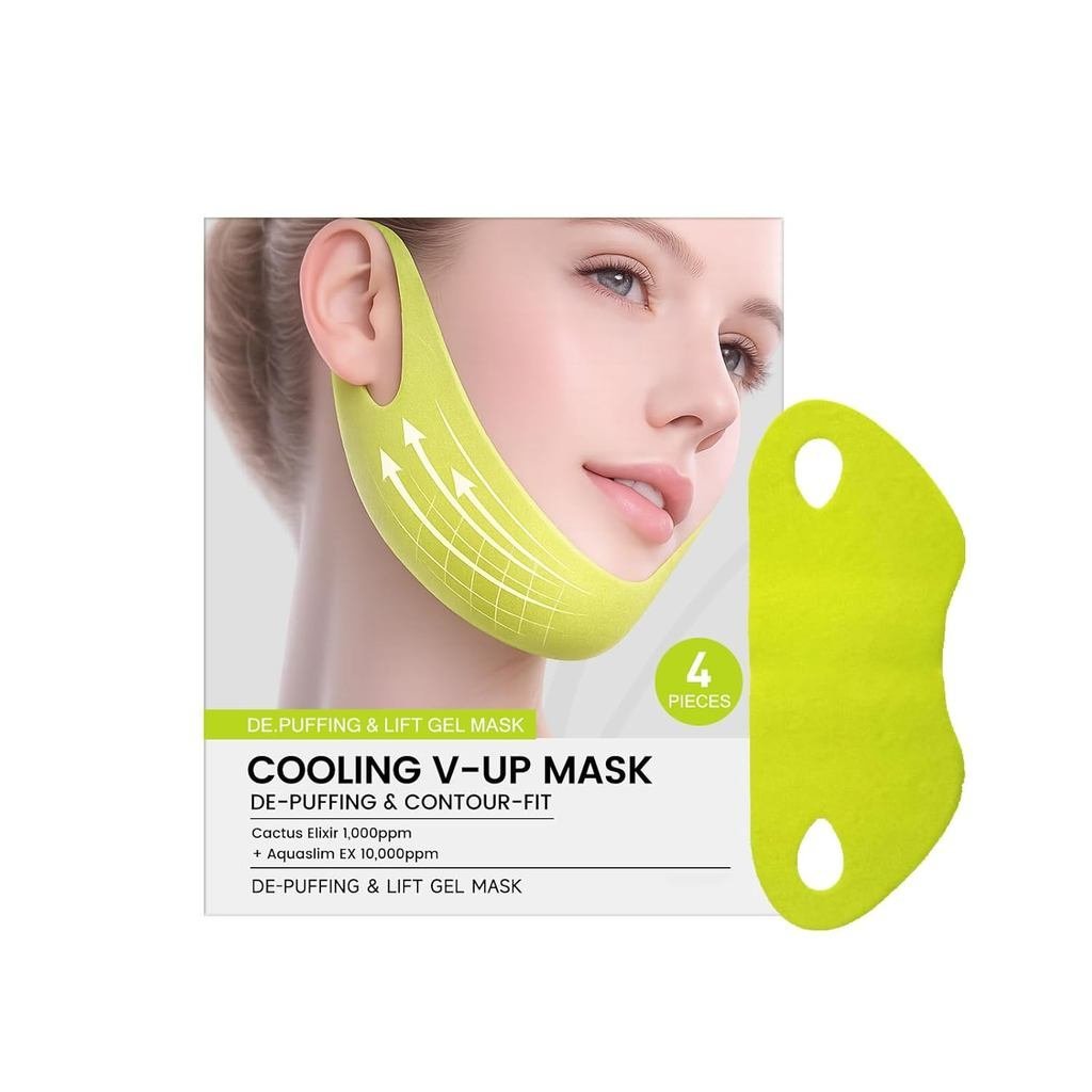 Conjunto de Definição Facial Invisível 1 Faixa Firmadora para Mulheres, Lifting V-Lift, Máscara Noturna Lifting Cactus, 