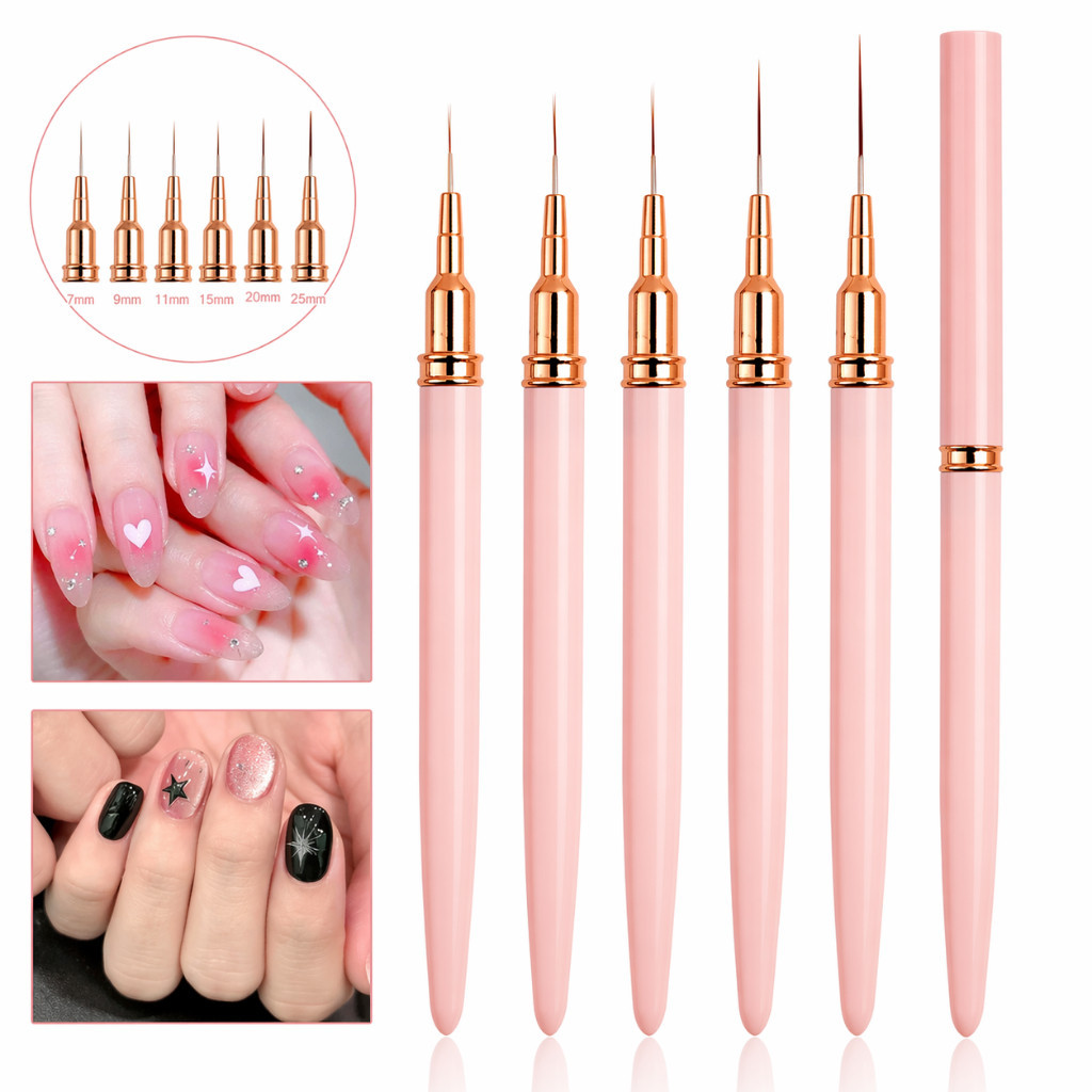 Kit 5 Pincéis Nail para Unhas Gel UV - Manicure Profissional