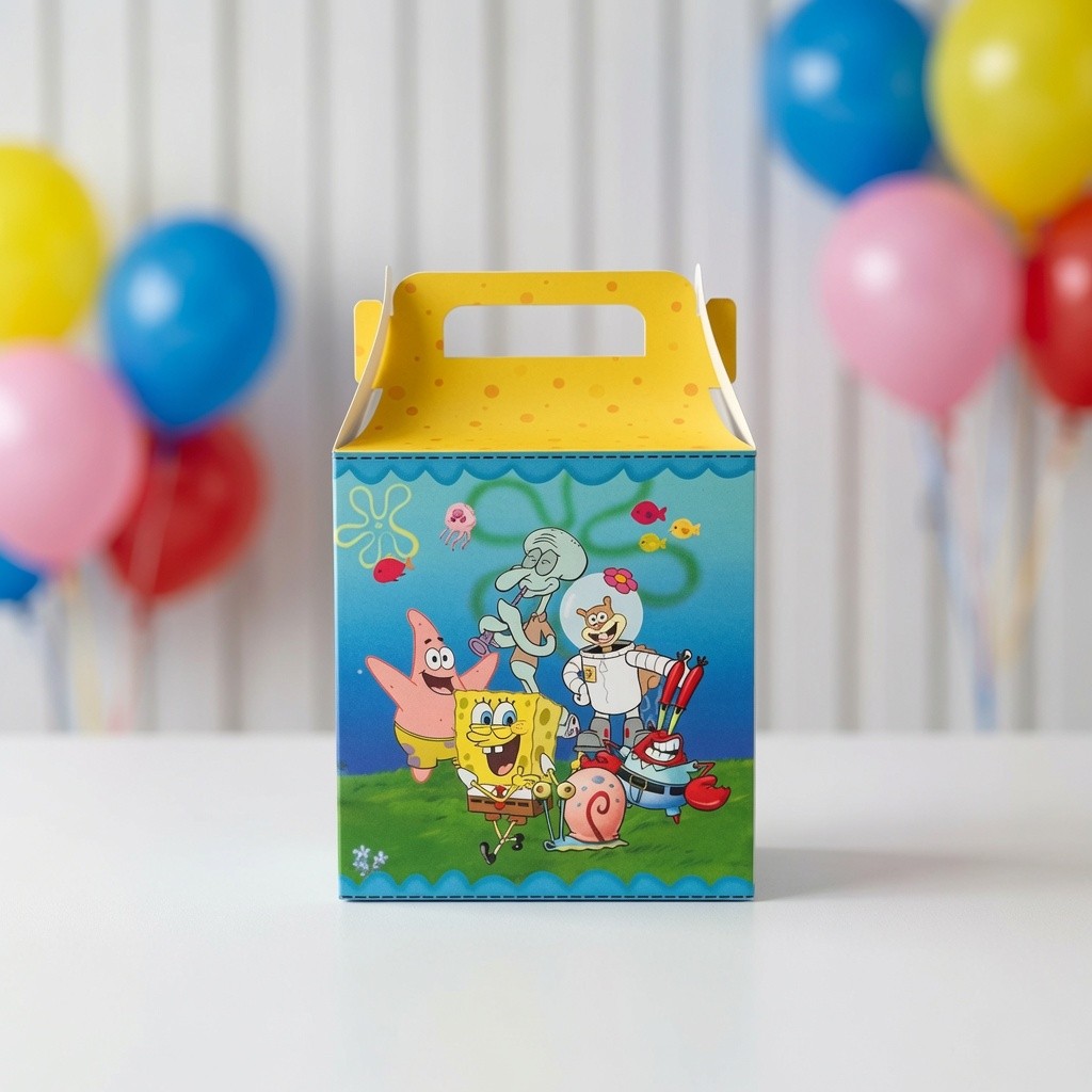 Kit Caixas Maleta Personalizada BOB ESPONJA / Lembrancinha Festa / Kit Festa Bob Esponja / Aniversario
