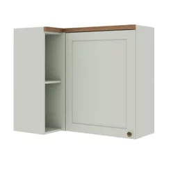 Armário Aéreo de Canto 1 Porta 100 % MDF Iluminata Geniaflex Verde/Mint Verde Mint