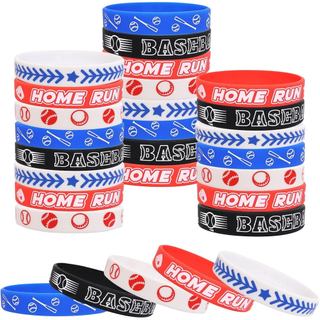 Fancy Land 35 Pulseiras Motivacionais de Beisebol para Crianças, Presente de Borracha de Beisebol, Artigo para Festa, Le