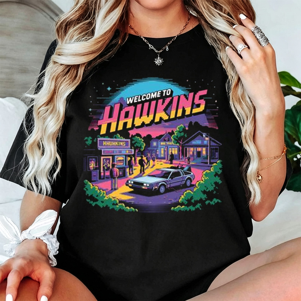 Camiseta Feminina Com Estampa de Hawkins Stranger Things Moderna Estilosa Confortável Moda Feminina Casual