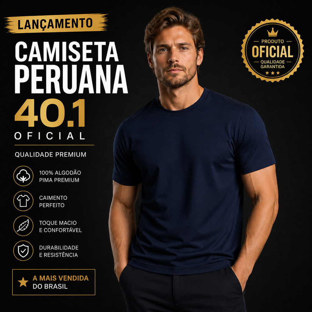 Camiseta Lançamento Malha Peruana Cotton Algodão  40.1 Lisa Básica Masculina Feminina e Plus Size Verão Plus