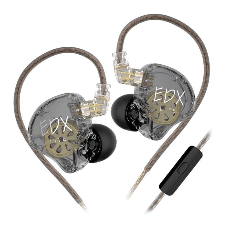 Fone de Ouvido KZ EDX Lite, Com Microfone, Cinza, KZ-EDXLTM-GY