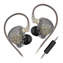 Fone de Ouvido KZ EDX Lite, Com Microfone, Cinza, KZ-EDXLTM-GY