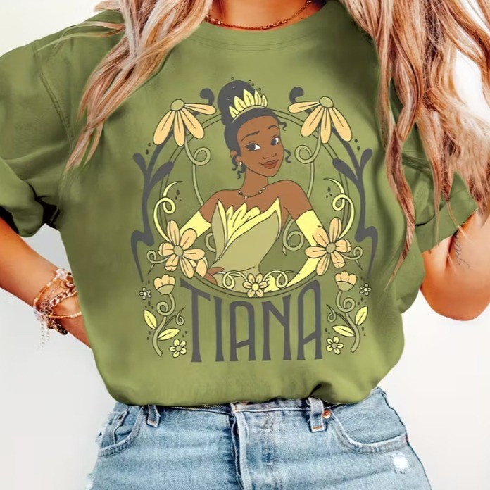 Camiseta Feminina T-shirt Encantadora Princessa Tiana 100% Algodão Premium Promoção Reforçada