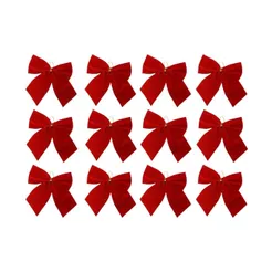 Kit 12 Enfeite Laço Festivo Natalino Vermelho Decoração