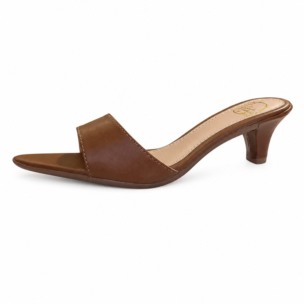 Sandália Feminina Tamanco Saltinho Fino Tira Larga Delicada Elegante 325-05