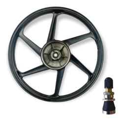 Roda Traseira Titan 150 E 160 Liga Leve freio tambor Lona Aro 18" SPEC 6 Palitos COM rolamentos Preto Fosco + BICO METAL