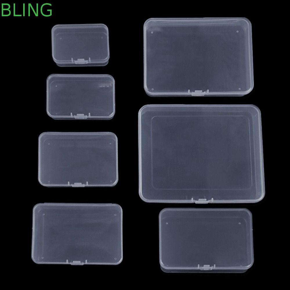 Caixa De Armazenamento Transparente BLING , Recipiente Quadrado Para Contas De Joias , Itens Pequenos De Plástico De 8 T