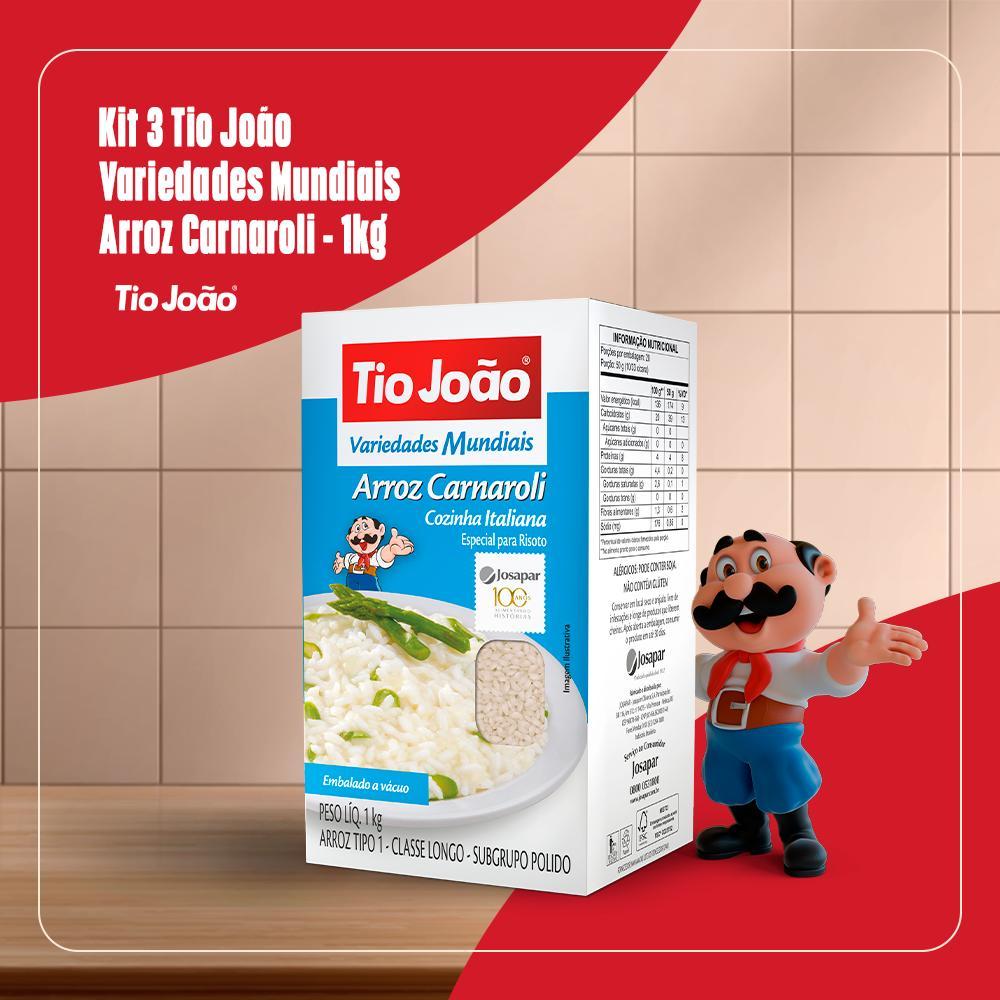 Kit 3 Tio João Variedades Mundiais Arroz Carnaroli - 1kg