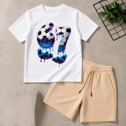 Kit Camisa Bermuda Masculino infantil Kit Conjunto 67 Masculino infantil Bermuda + Camisa Kids