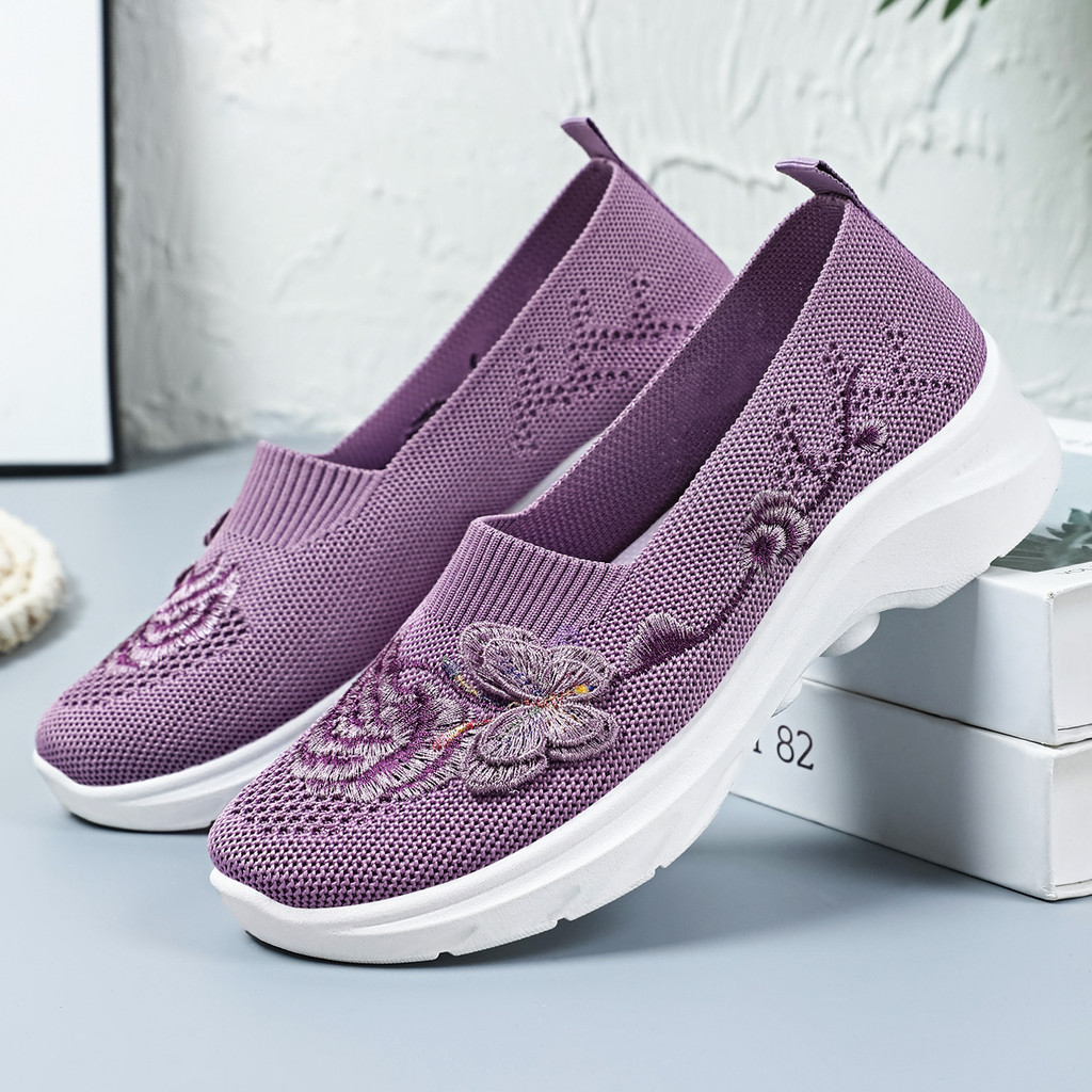 Novos sapatos de pano femininos sapatos esportivos casuais de meia-idade sapatos femininos idosos respirável mãe sapatos
