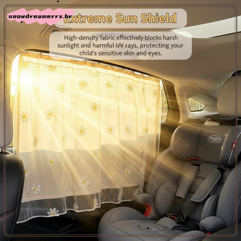 Capa De Cortina De Carro Universal Bordada De Algodão Para Bebê Recém-Nascido , Janela Lateral , Proteção UV Crianças , 