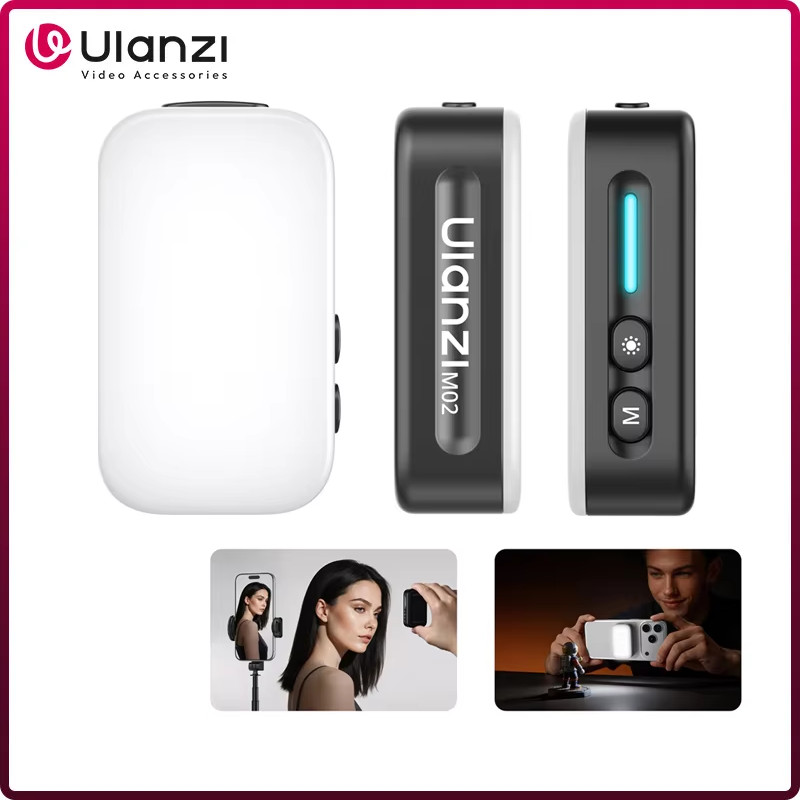 Ulanzi M02 Portátil Mini Flash Luz De Preenchimento Magnético Para iPhone 17 16 15 Android Smartphone 4 Níveis Ajustável