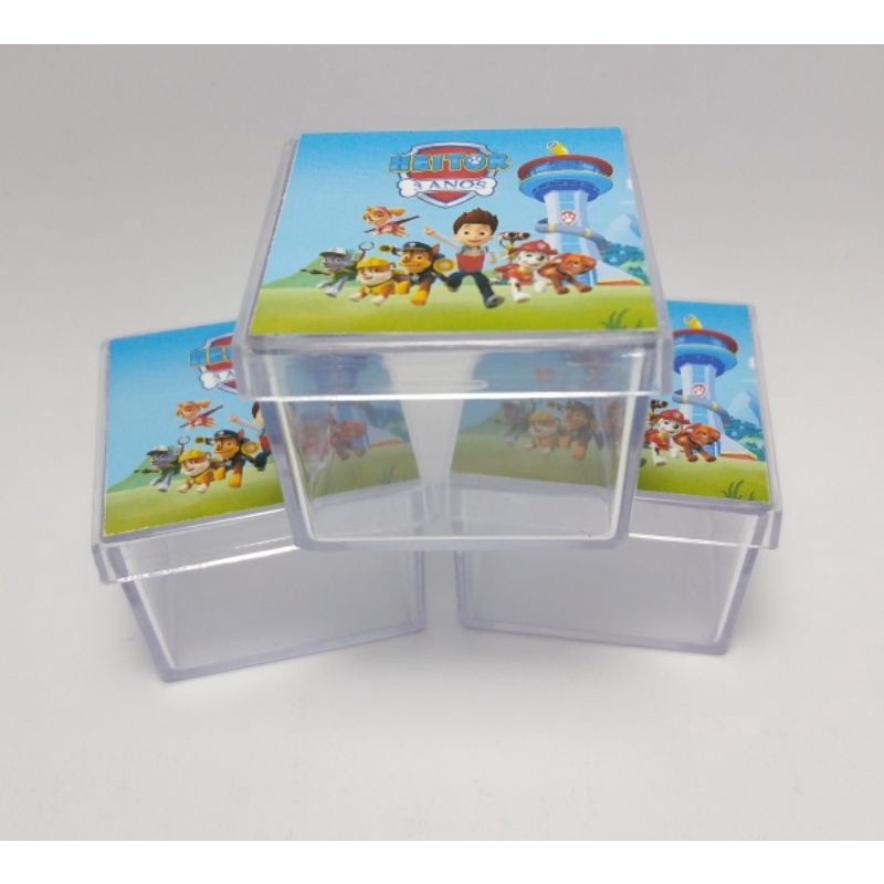 30 Caixinha Acrílica 5x5 Personalizada Lembrancinha Infantil Kit Festa Decoração Aniversário Casamento Brindes