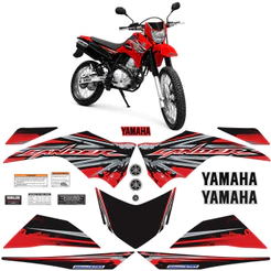 Adesivos Para Yamaha Lander Xtz 250 2017 Moto Vermelha Logos
