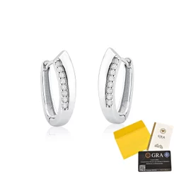 Brinco Moissanite de Prata 925 Argola Slim Cravejada e Detalhada