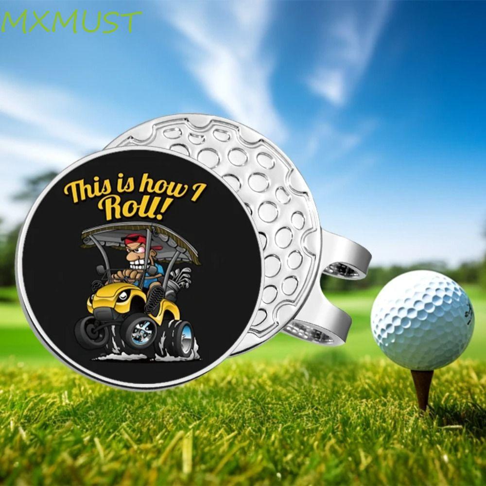 MXMUST Marcador De Bola De Golfe , Clipes De Chapéu Com Padrão De Golfista , Posição , Material De Metal Boné
