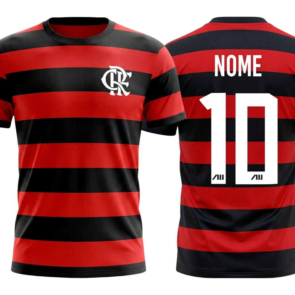 Camisa Flamengo Home Adulto Masculina Personalizada Nome + Numero Torcedor Original Dry-fit