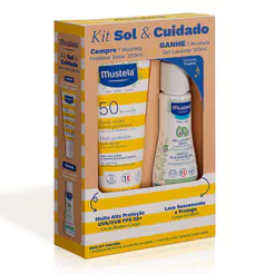 Kit Sol e Cuidado Mustela Protetor Solar FPS 50+ 200ml e Ganhe 1 Gel Lavante Suave Corpo e Cabelo 100ml