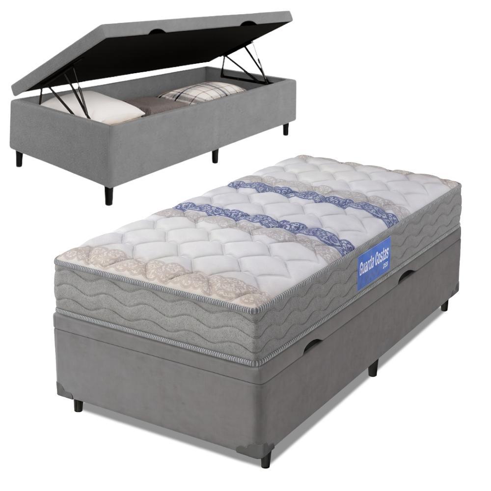 Cama Box Baú Colchão Solteiro Espuma D33 Guarda Costas Sleep 88x188x55cm Probel - Suporta até 100kg