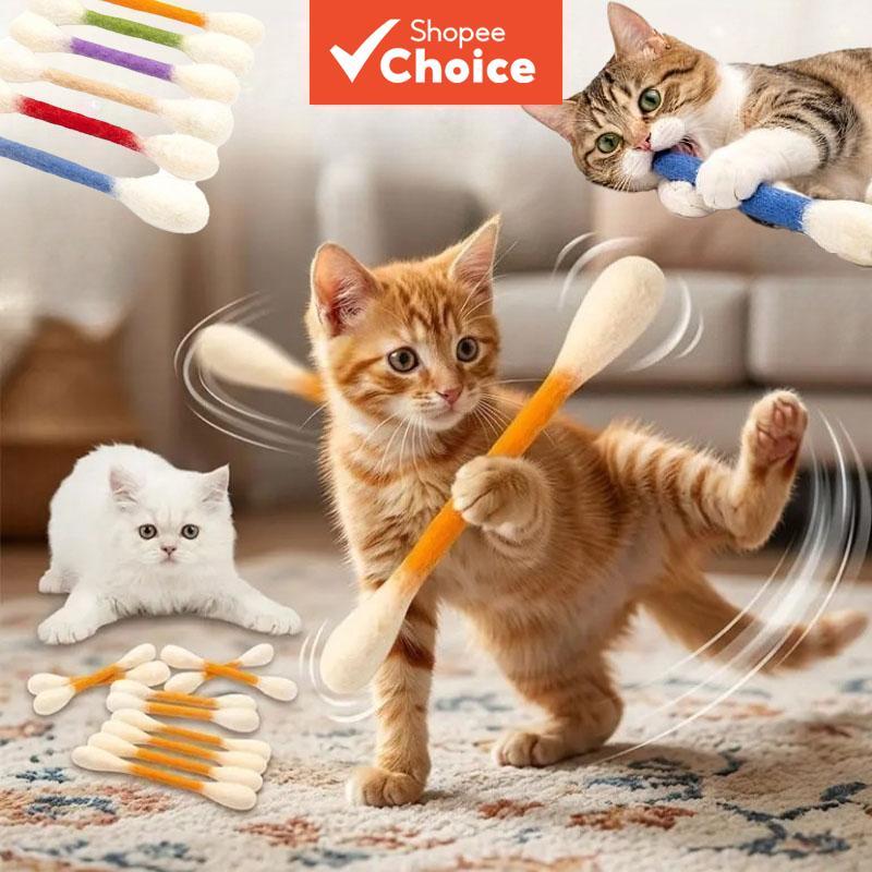 Design de Cotonete Algodão: Gigante Gato Catnip Bastão Mastigável Brinquedo Interativo de Feltro para Gatos e