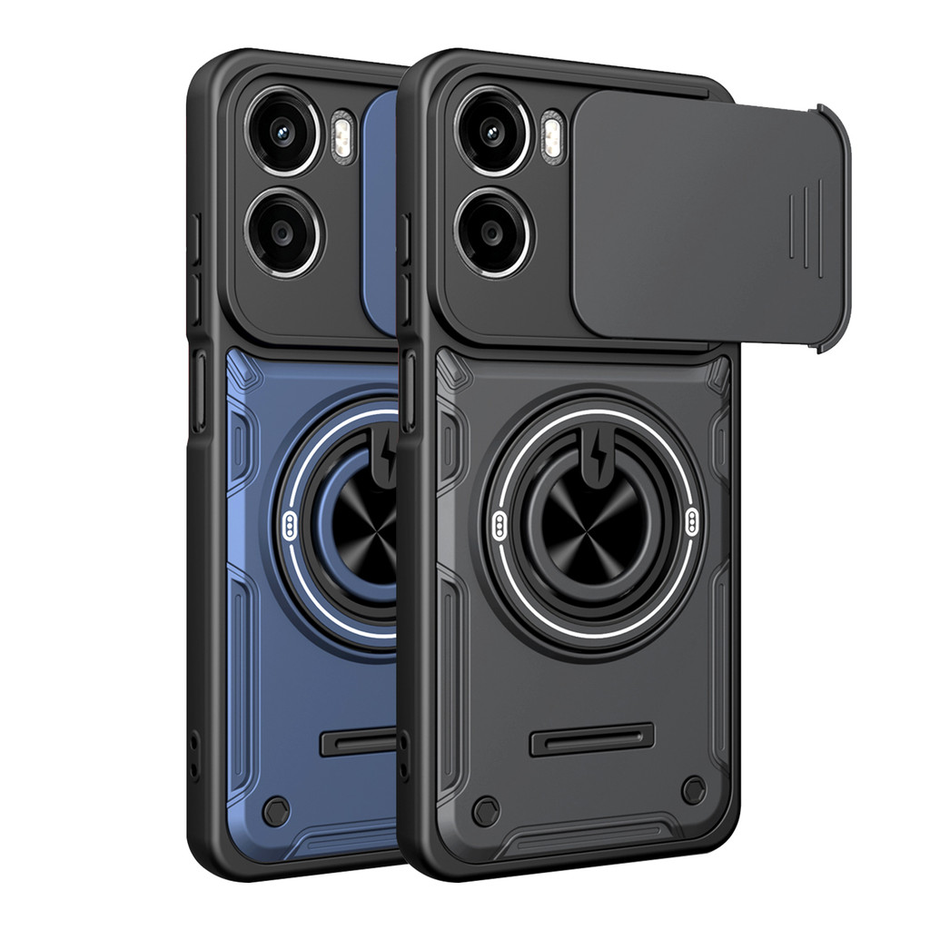 Para Motorola Moto G05/E15 Caso Lente Deslizante Capa Rotativa Anel Titular Diár