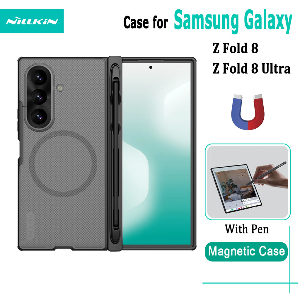 Para Samsung Galaxy Z Fold 8/Ultra Magnético Caso Com Caneta Nillkin Fosco Escud