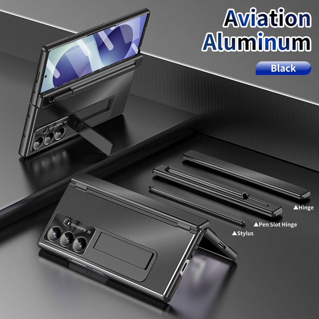 Capa De Metal Com Suporte De Aço Inoxidável Para Samsung Galaxy Z Fold 8 Wide Fo
