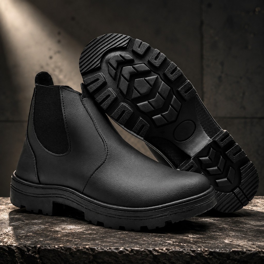 Bota Botina Masculina Confortável Antiderrapante para Trabalho Dia a Dia Casual Resistente